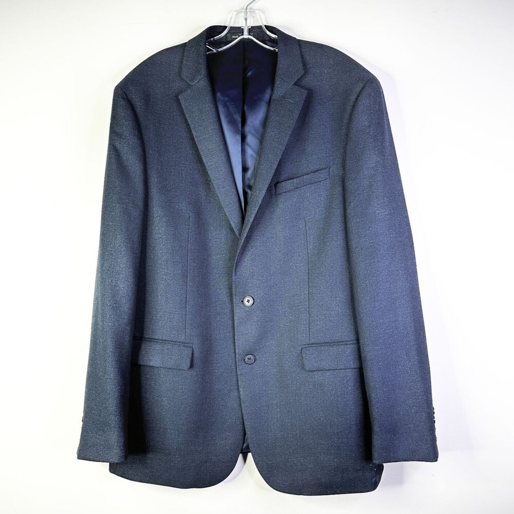 Van Heusen Flex Blazer Men 46L Navy Stretch Sport Coat Corpcore Preppy Classic